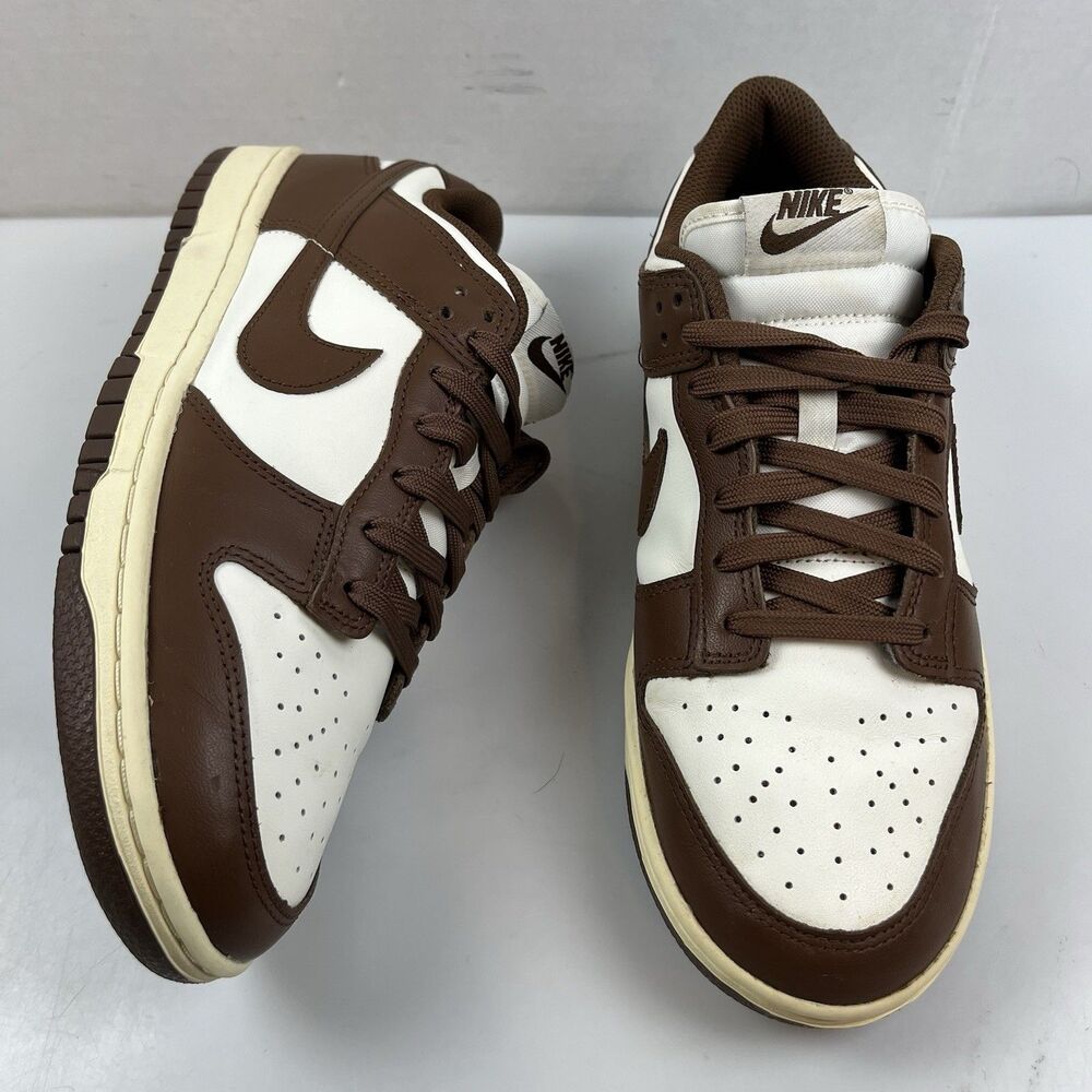 Nike Dunk Low Cacao Wow Shoes Womens Size 9 Brown White Leather DD1503-124